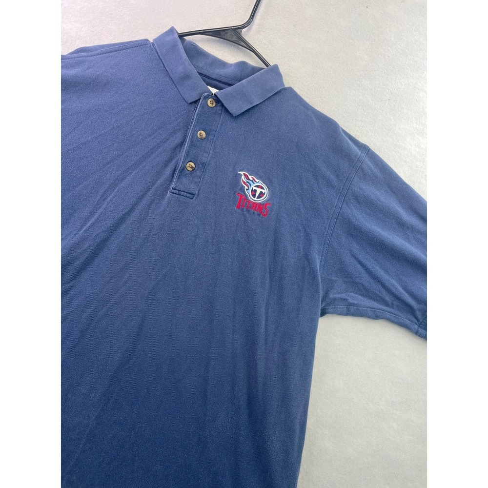 Lee Sport Polo Shirt Mens XL Blue Good Tennessee Titans Embroidered Cotton NFL